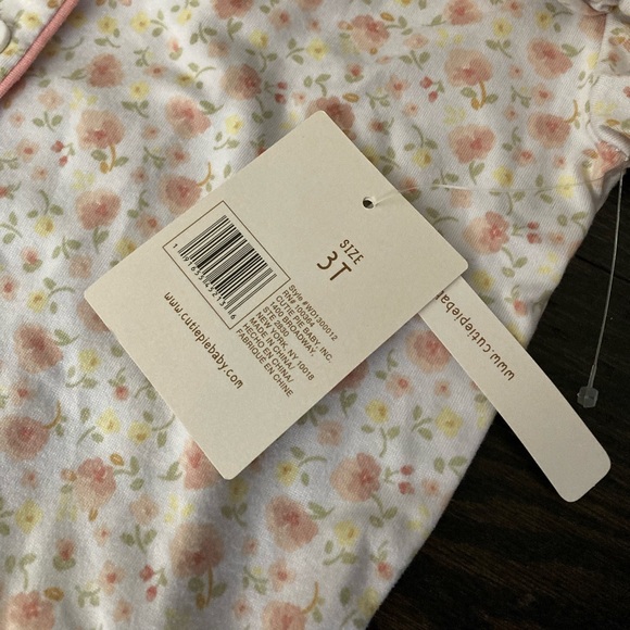 Girls Floral PJ Set with Scrunchie Size 3T - Picture 8 of 8